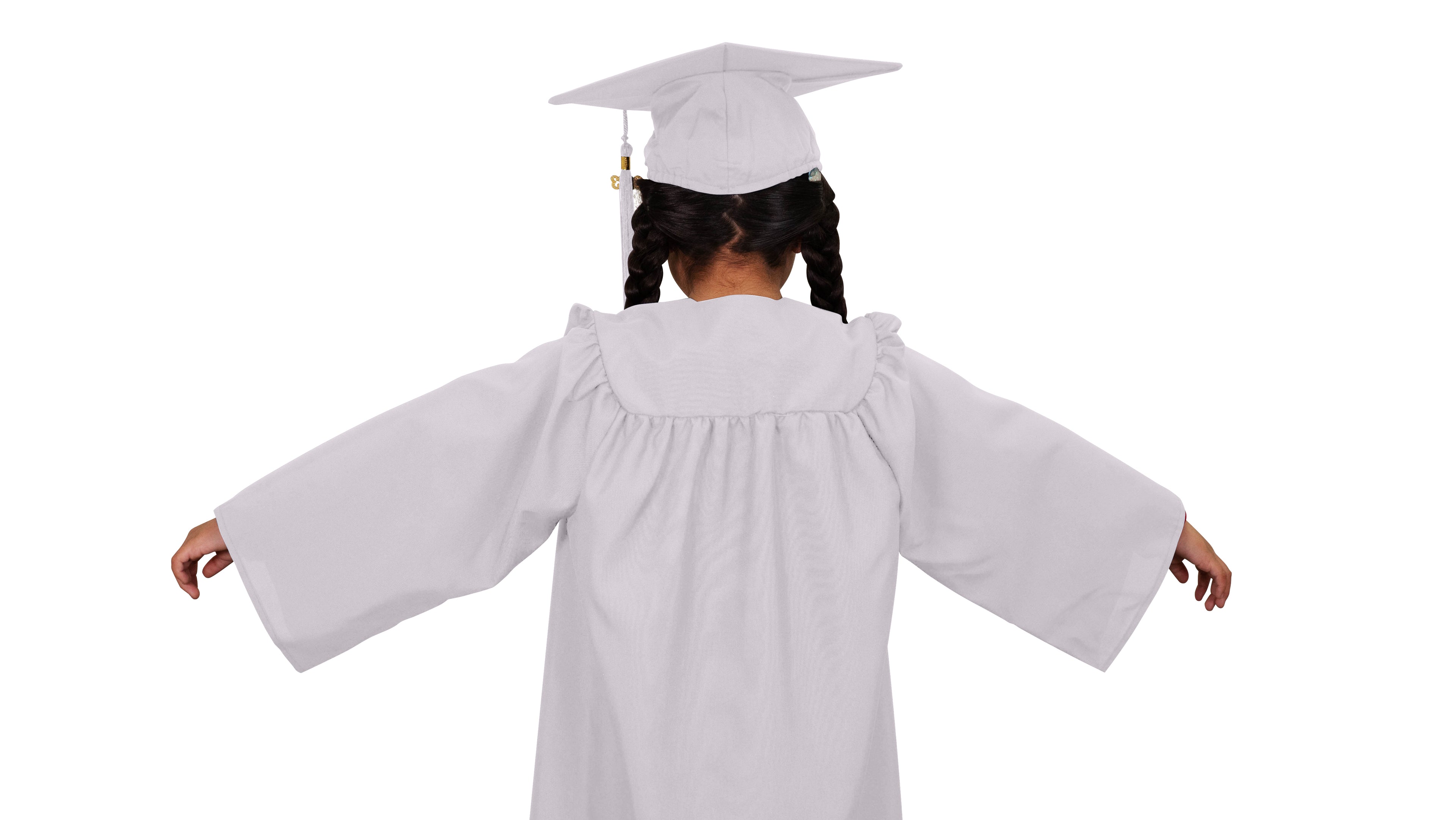 Child Matte White Graduation Cap & Gown