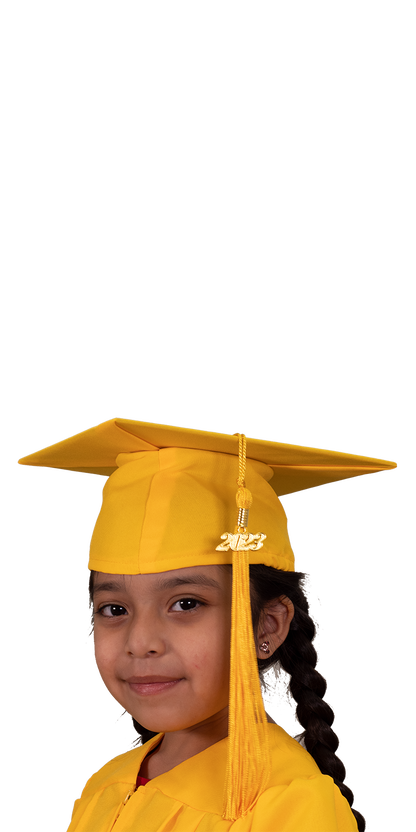 Child Matte Gold Graduation Cap & Gown - Preschool & Kindergarten