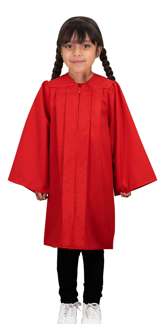 Child Matte Red Graduation Gown - Preschool & Kindergarten Gowns