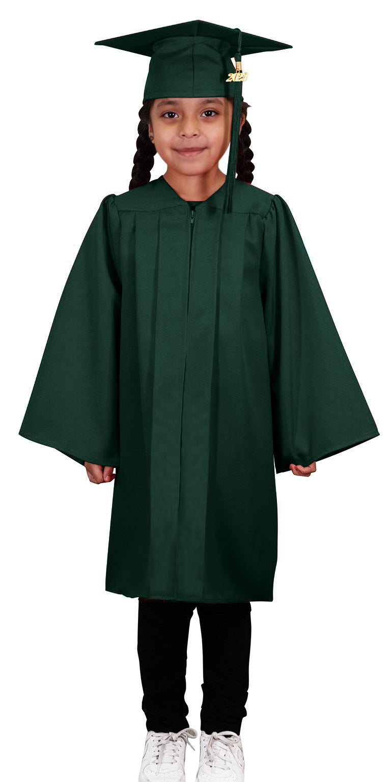 Child Matte Hunter Graduation Cap & Gown - Preschool & Kindergarten