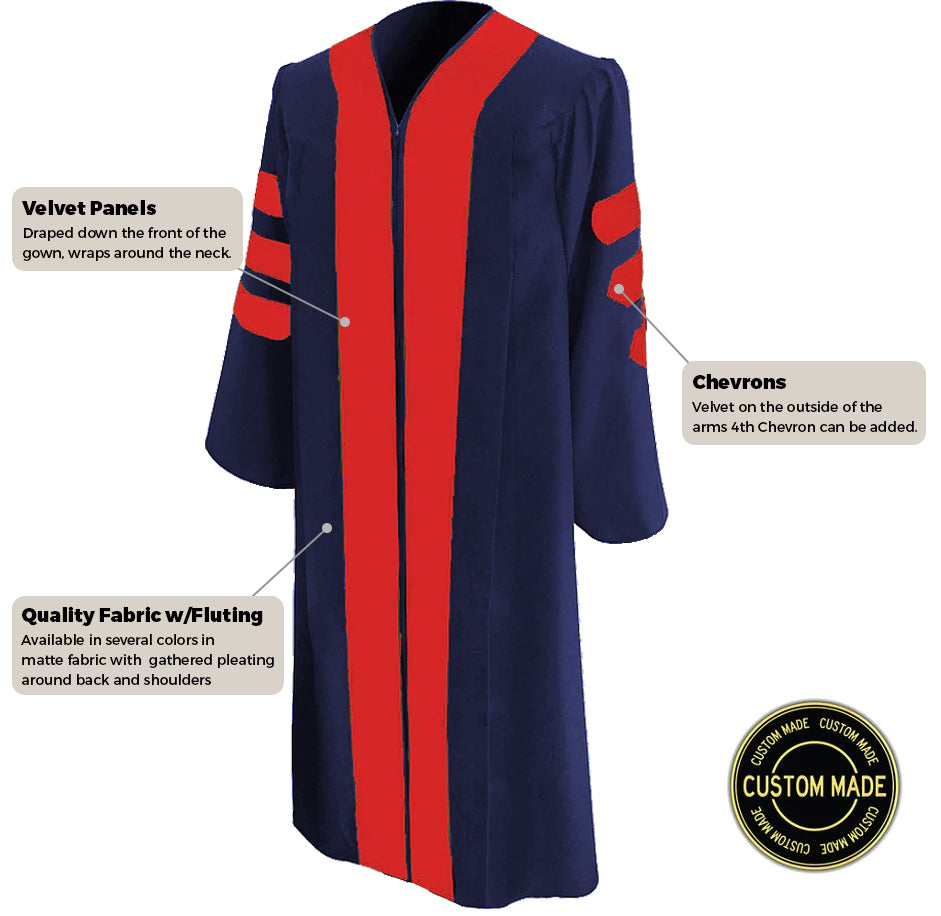 Custom Classic Doctoral Gown – Graduation Attire