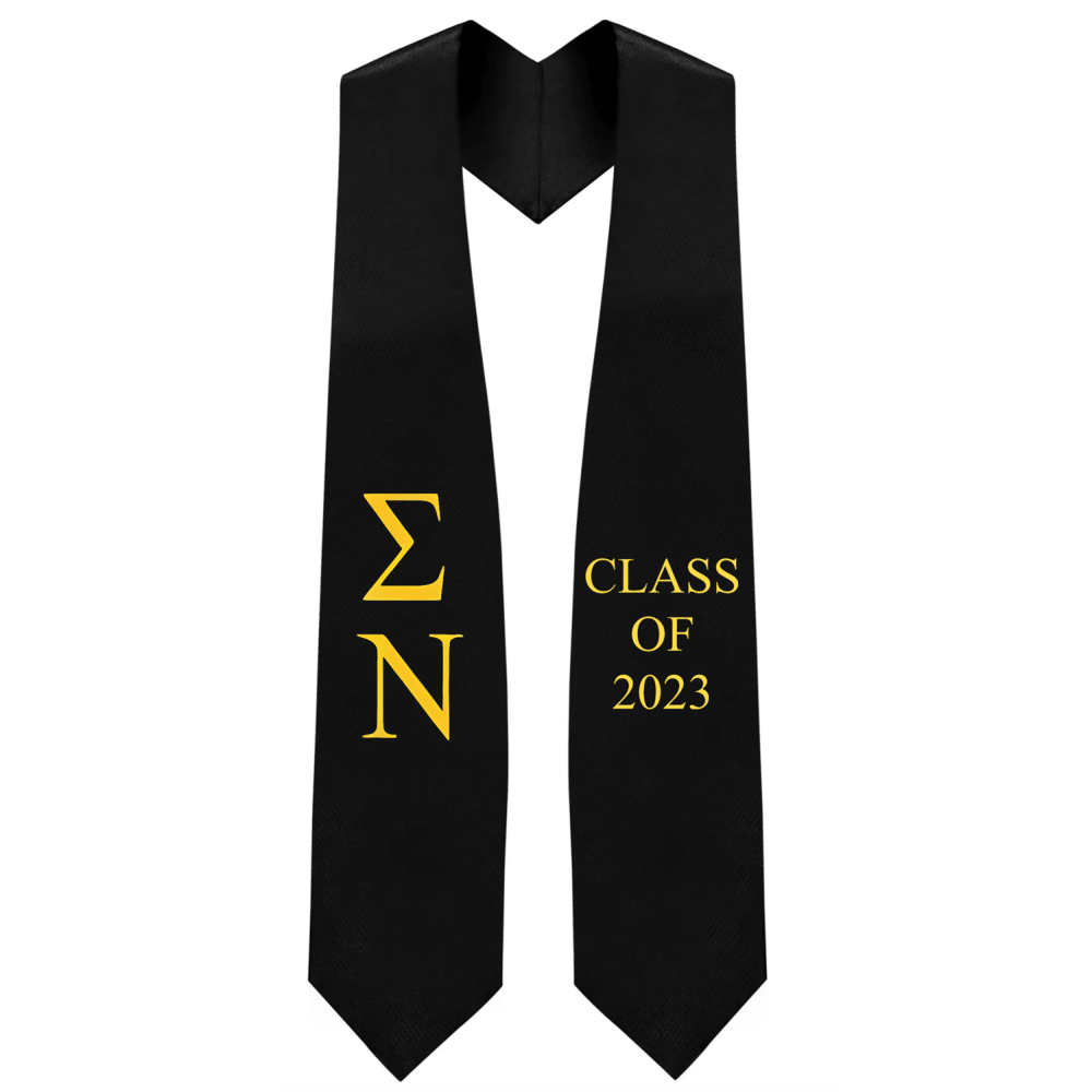 Sigma Nu Lettered Stole w/ Year