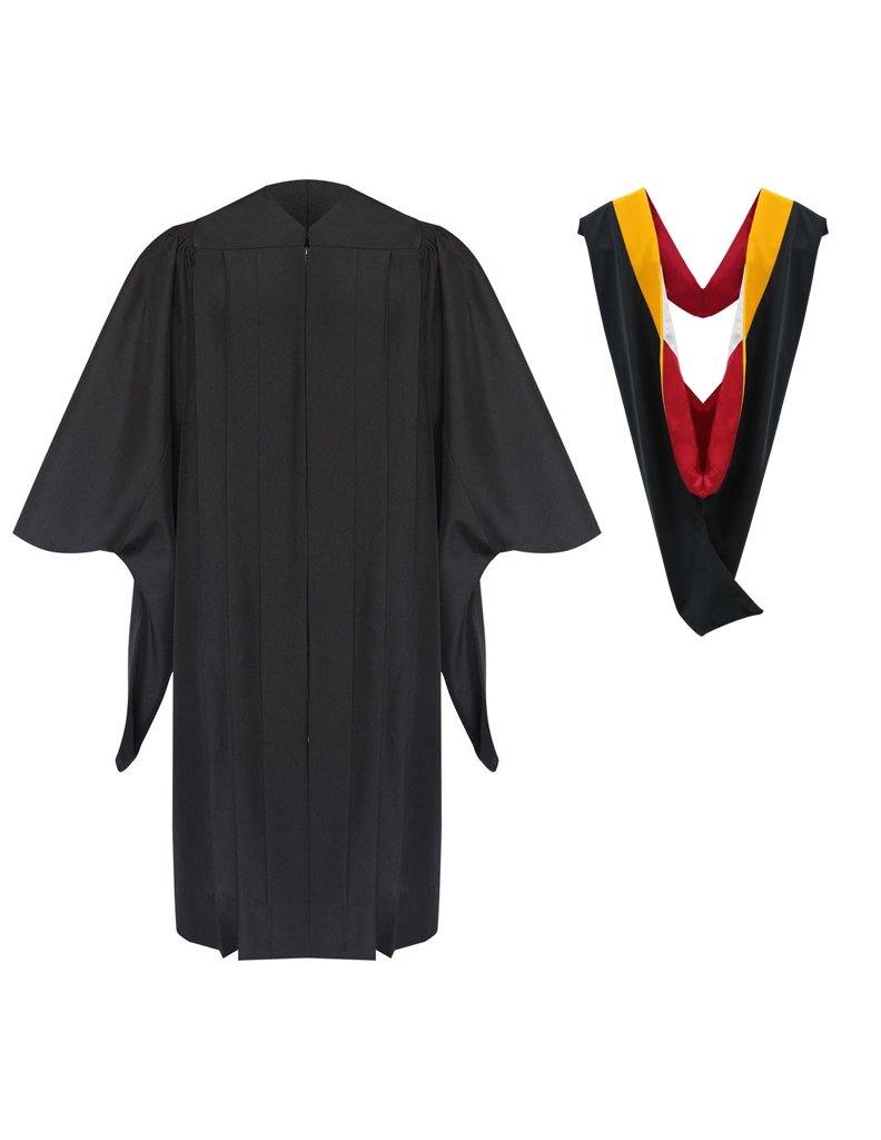 Deluxe Masters Graduation Gown & Hood Package - Graduation Cap and Gown