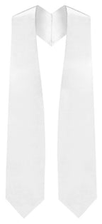 White Graduation Stole - White College & High School Stoles