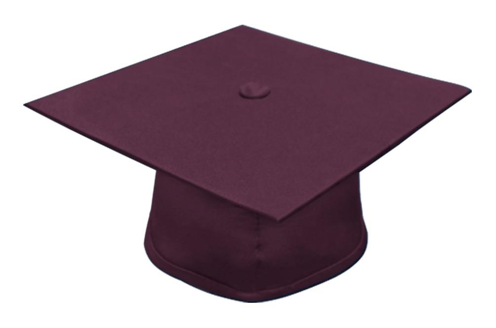 Matte Maroon Bachelors Graduation Cap - College & University - Graduation Cap and Gown