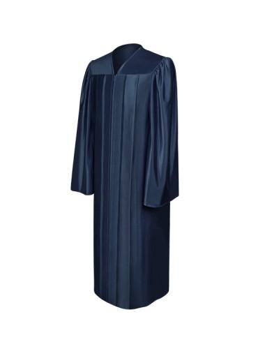 Shiny Navy Blue Bachelors Graduation Gown - College & University - Graduation Cap and Gown