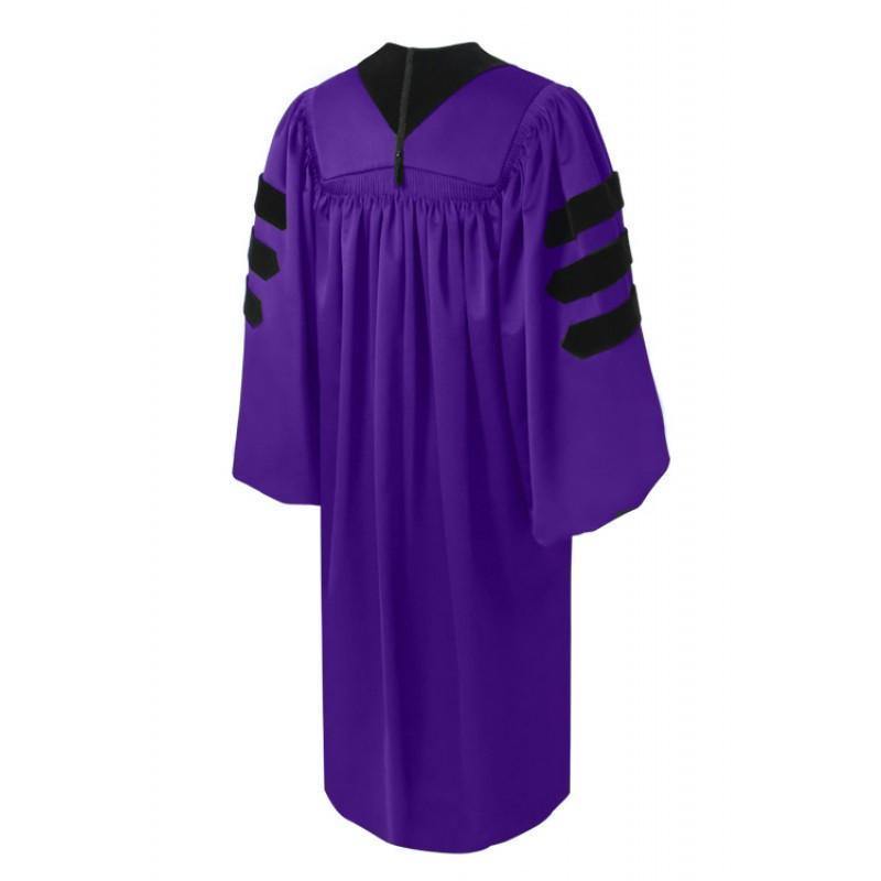 Deluxe Purple Doctoral Gown - Graduation Attire
