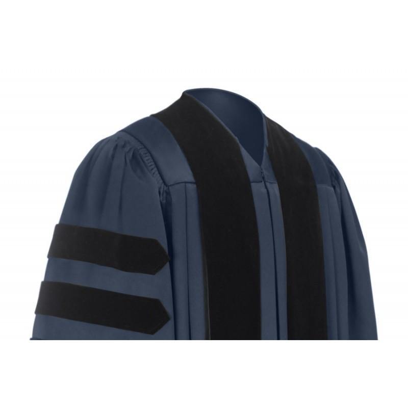Deluxe Navy Blue Doctoral Gown - Graduation Attire