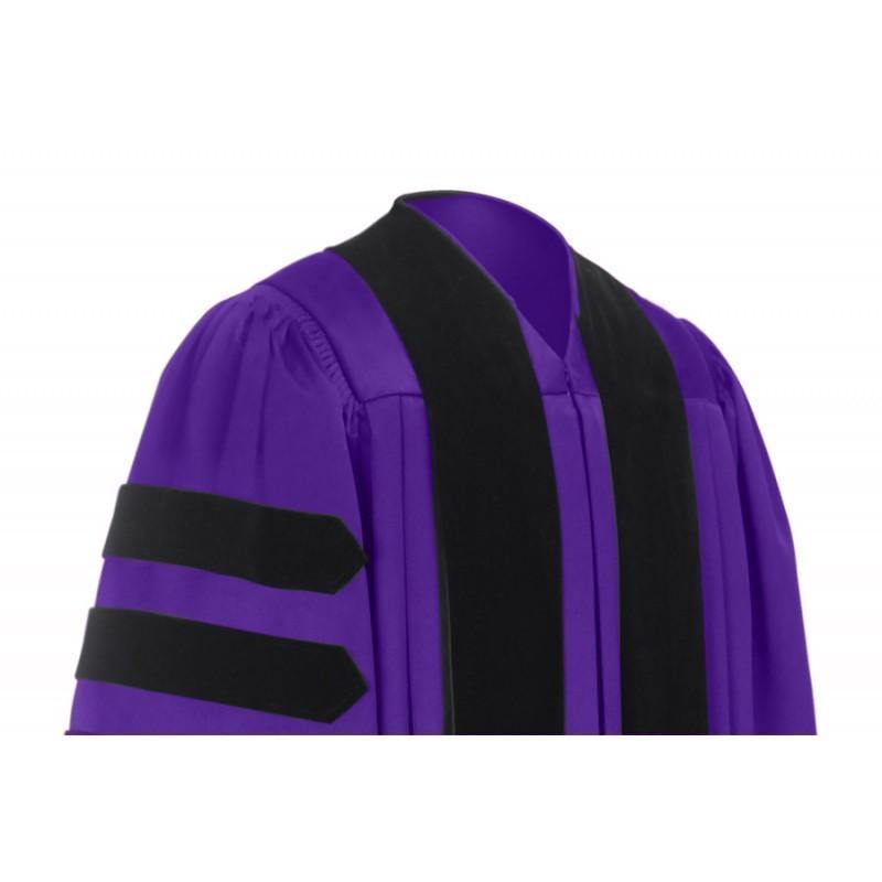 Deluxe Purple Doctoral Gown - Graduation Attire