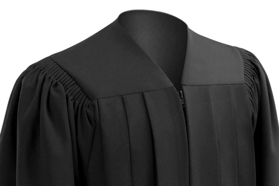Deluxe Black High School Graduation Gown - Fluted Gown Deluxe Black High School Graduation Gown - Fluted Gown