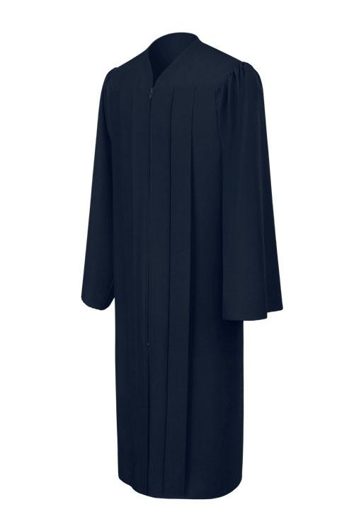 Matte Navy Blue High School Graduation Gown - Graduation Cap and Gown