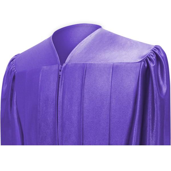 Shiny Purple High School Graduation Gown - Graduation Cap and Gown