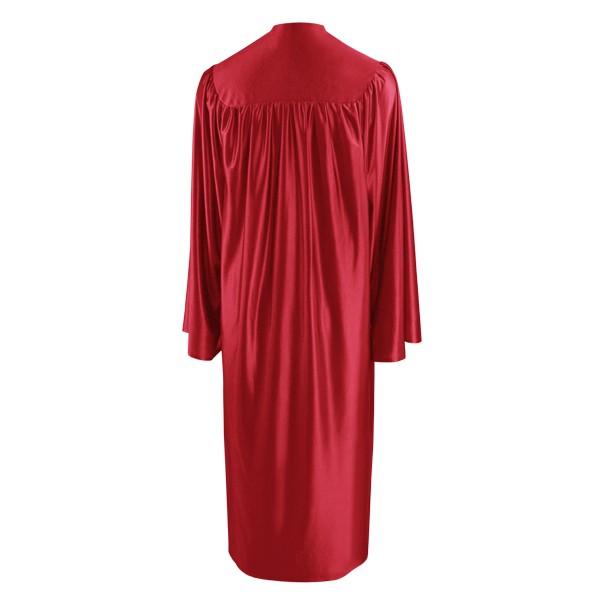 red graduation dress Matte Gown Set - Graduation Gown - Academic - Matte Graduation Gown and Cap - Maroon Graduation Set Natural Sleeve Length Shiny Red High School Graduation