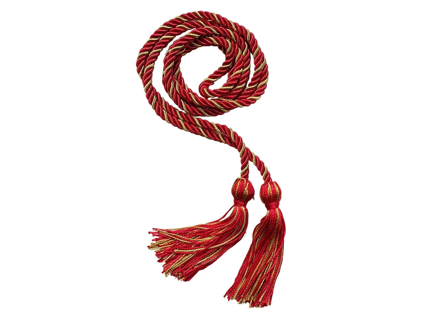 Red and Antique Gold Two Color Graduation Honor Cord