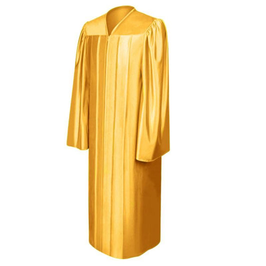 Shiny Antique Gold High School Graduation Gown - Graduation Cap and Gown